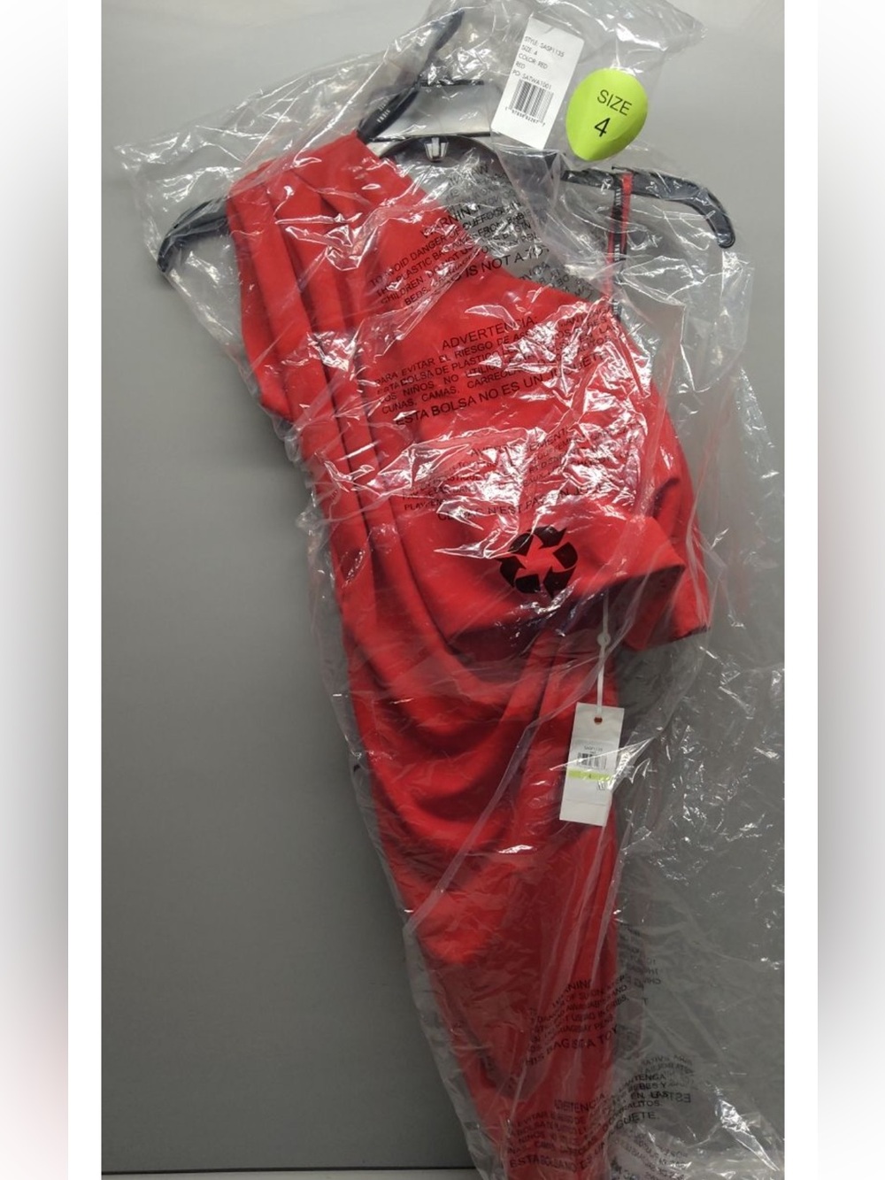 Siena Red One Shoulder Scuba Midi Dress Size 4 Bodycon Stretch NEW - Picture 2 of 2